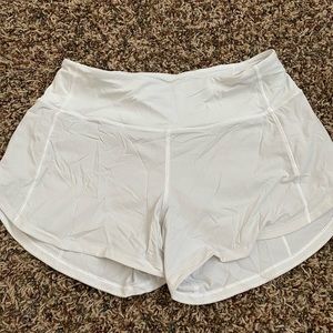 White lululemon athletic shorts